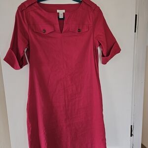 Chicos Pink Short Sleeve Sheath Dress- Chicos 0 =2 to 4